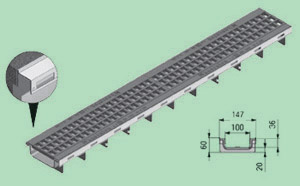 Каналы малой глубины RECYFIX-Standard 100 Plus (с защитным кантом из оцинкованной или нержавеющей стали)