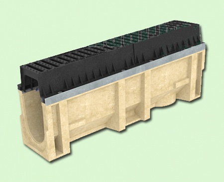 CompoMax INTENSIV Лоток водоотводный полимербетонный DN200 с чугунной решёткой кл. Е (комплект)