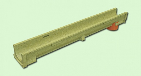 CompoMax Basic Лоток водоотводный полимербетонный DN100 H130 с вертикальным водоотводом