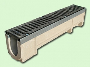 CompoMax DN110 Лоток водоотводный полимербетонный с чугунной решеткой кл. Е (комплект)
