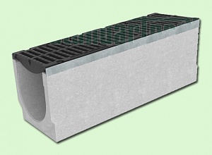 BetoMax Лоток водоотводный бетонный DN300 с чугунной решеткой кл. D (комплект)