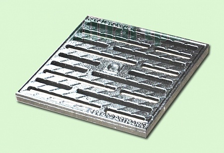 Решетка чугунная Basic (щелевая оцинкованная) к дождеприемнику 300x300